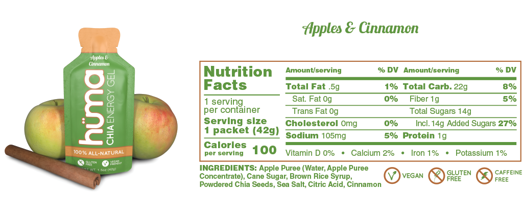 Huma Chia Energy Gel: Original (Apples & Cinnamon)