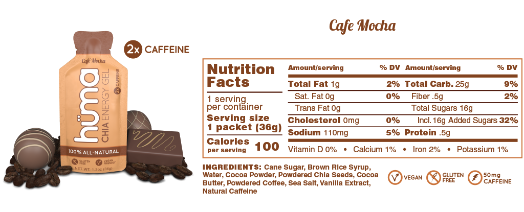Huma Chia Energy Gel: Original (Cafe Mocha)