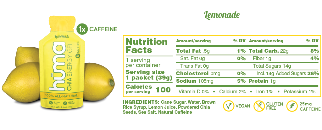Huma Chia Energy Gel: Original (Lemonade)