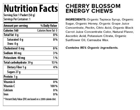 Honey Stinger Organic Chew: Cherry Blossom