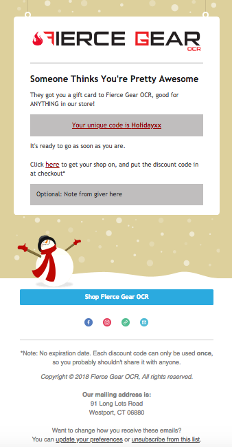 Fierce Gear OCR Gift Card